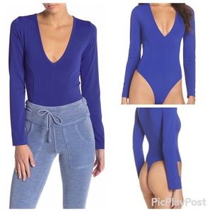 SOLD Free People Blue Long Sleeve Bodysuit